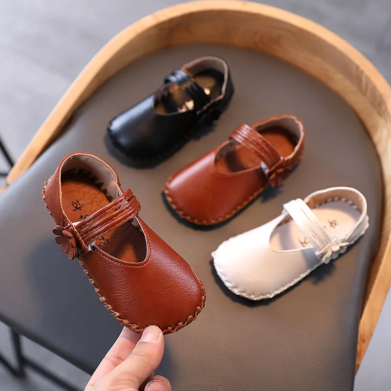

Kids Shoes for Girls Leather Fashion Solid Color Bow Baby Girl Shoes Spring Soft Bottom Toddler Sneakers Size 21-30 SHS083