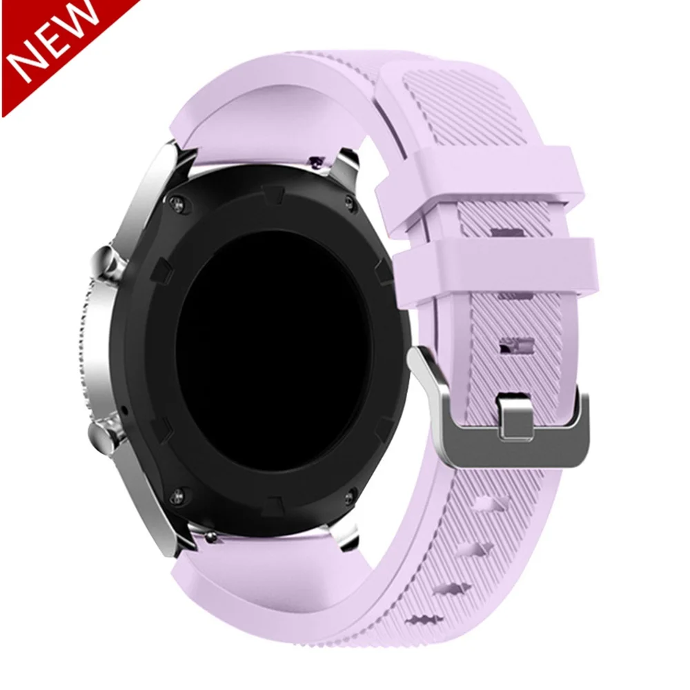 lilac Шестерни s3 Frontier для samsung Galaxy Watch 46 мм/42 мм/Активный 2 ремешок 20/22 мм силиконовый браслет huawei часы GT ремень S2 42 46 - Цвет ремешка: lilac