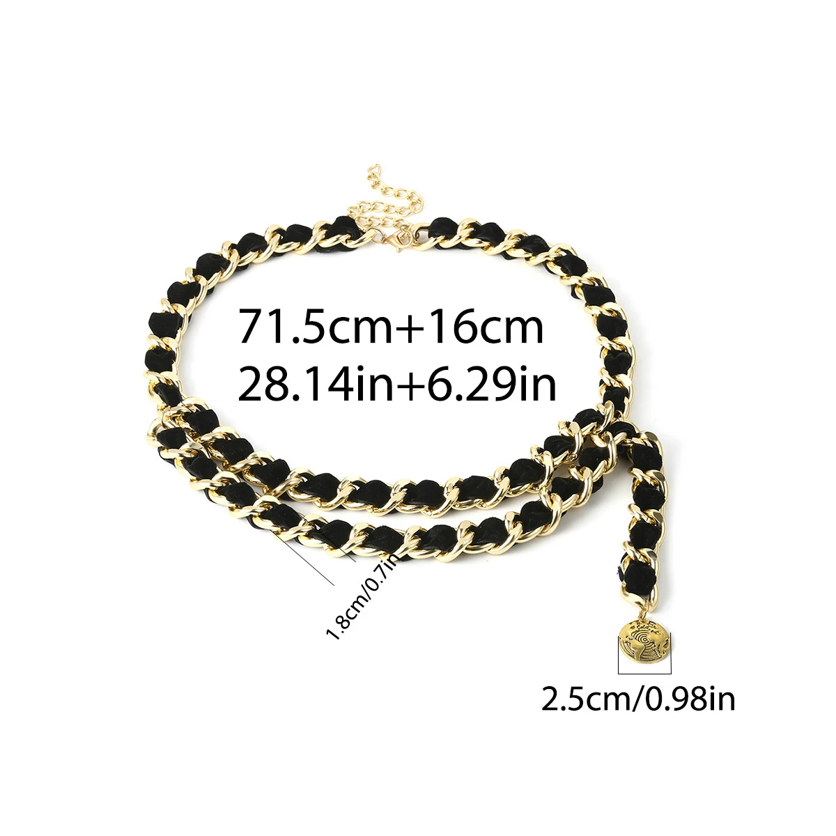 

Female Vintage Alloy Metal Chain Belt Women Fashion Tassel Flannel Gold Belt Ladies Exaggerated velvet Waist Chain Belts