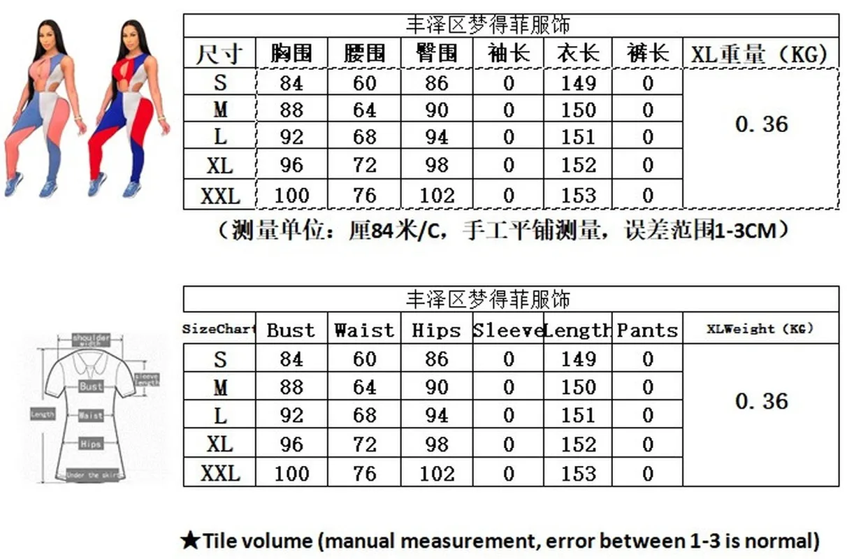 

2021 New European And American Fashion Leisure Women's Multi Color Splicing Hollow One Piece