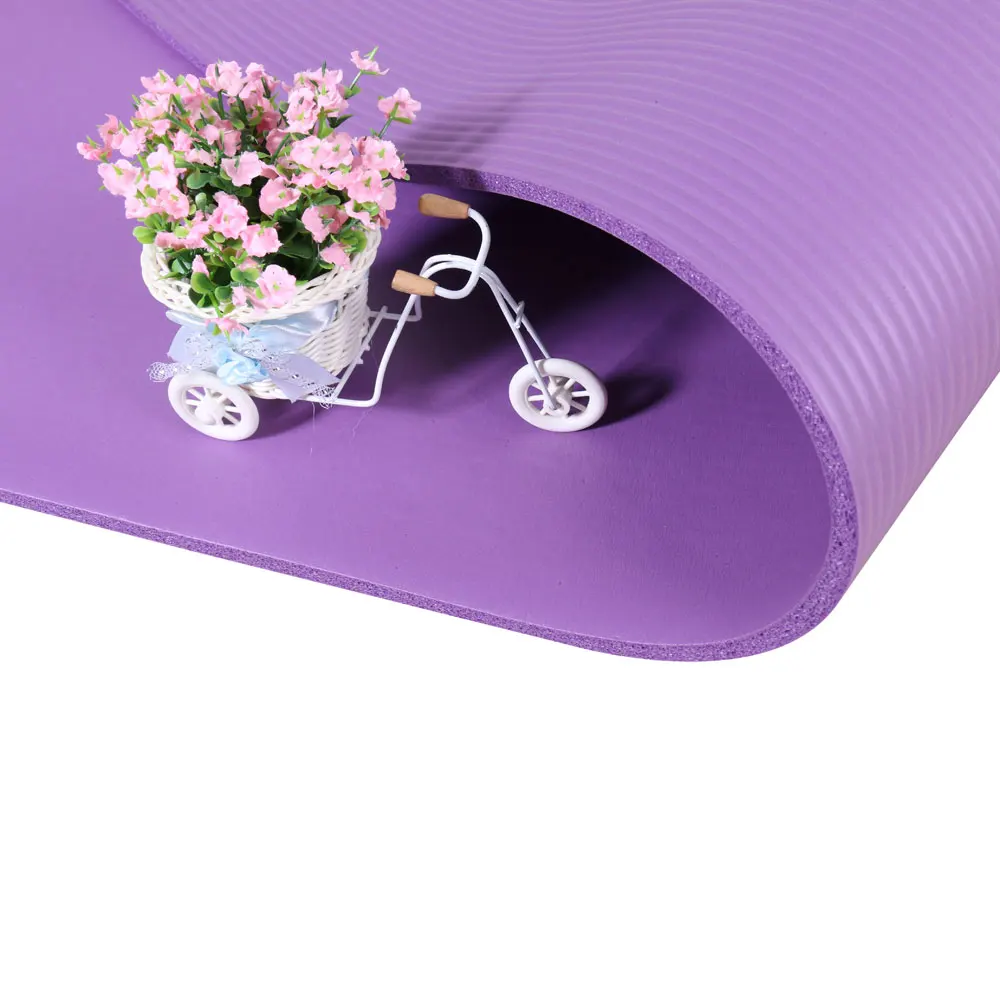 

10mm Thick NBR Pure Color Anti-skid Yoga Mat 183x61x1cm Purple