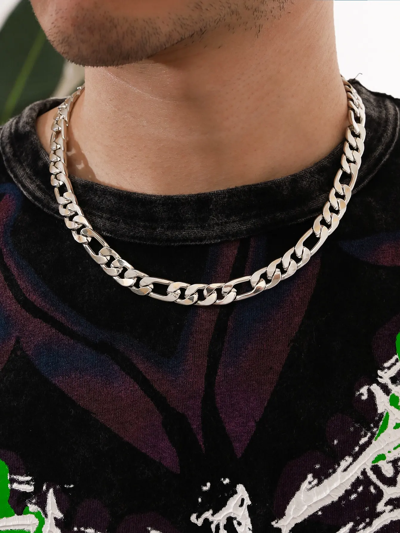 

Stillgirl One Piece Punk Cuba Chain Necklace for Men Metal Silver Color Hip Hop Geometric Couple EMO Fashion Around Neck Jewelry