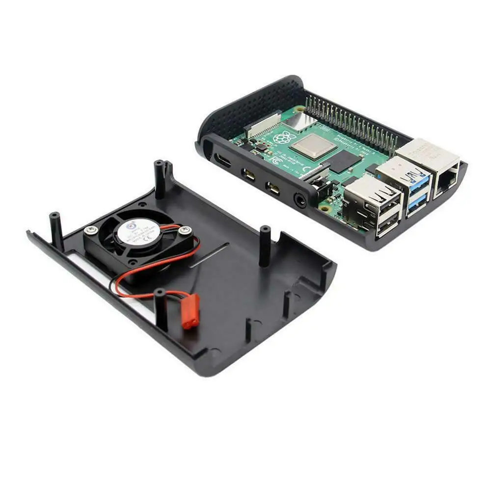 Raspberry Pi 4 Model B Black/Transparent ABS Case Enclosure Box with Cooling Fan | Компьютеры и офис
