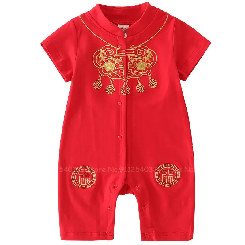 Новогодняя одежда в китайском стиле детские комбинезоны для мальчиков и девочек
