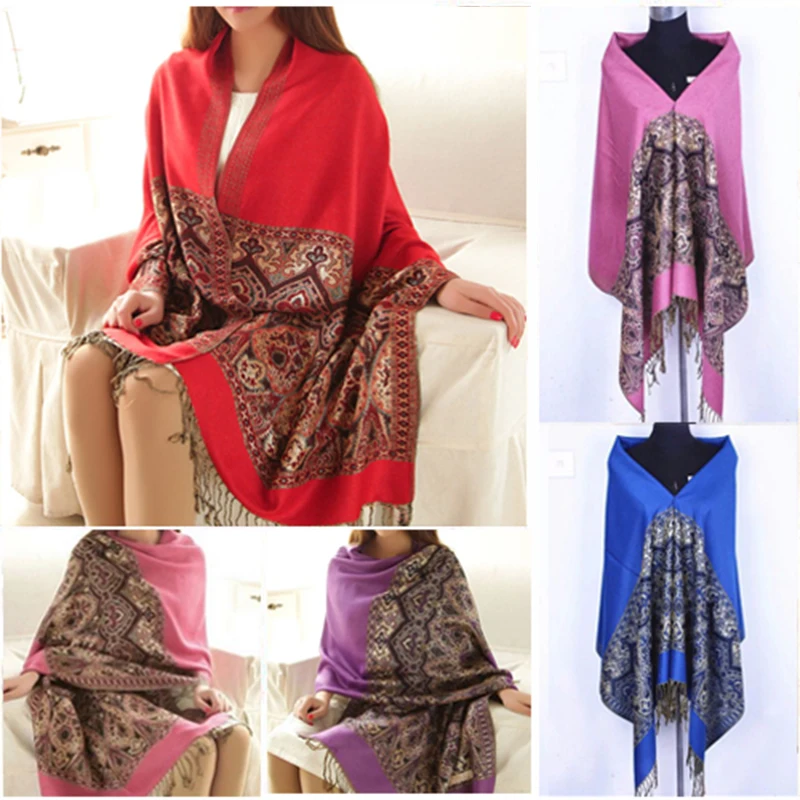 Женский цветочный палантин в стиле ретро |