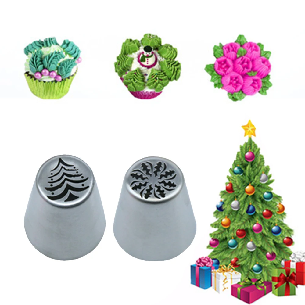 1 шт. Нержавеющая сталь Рождественская елка с узором из листьев насадка для