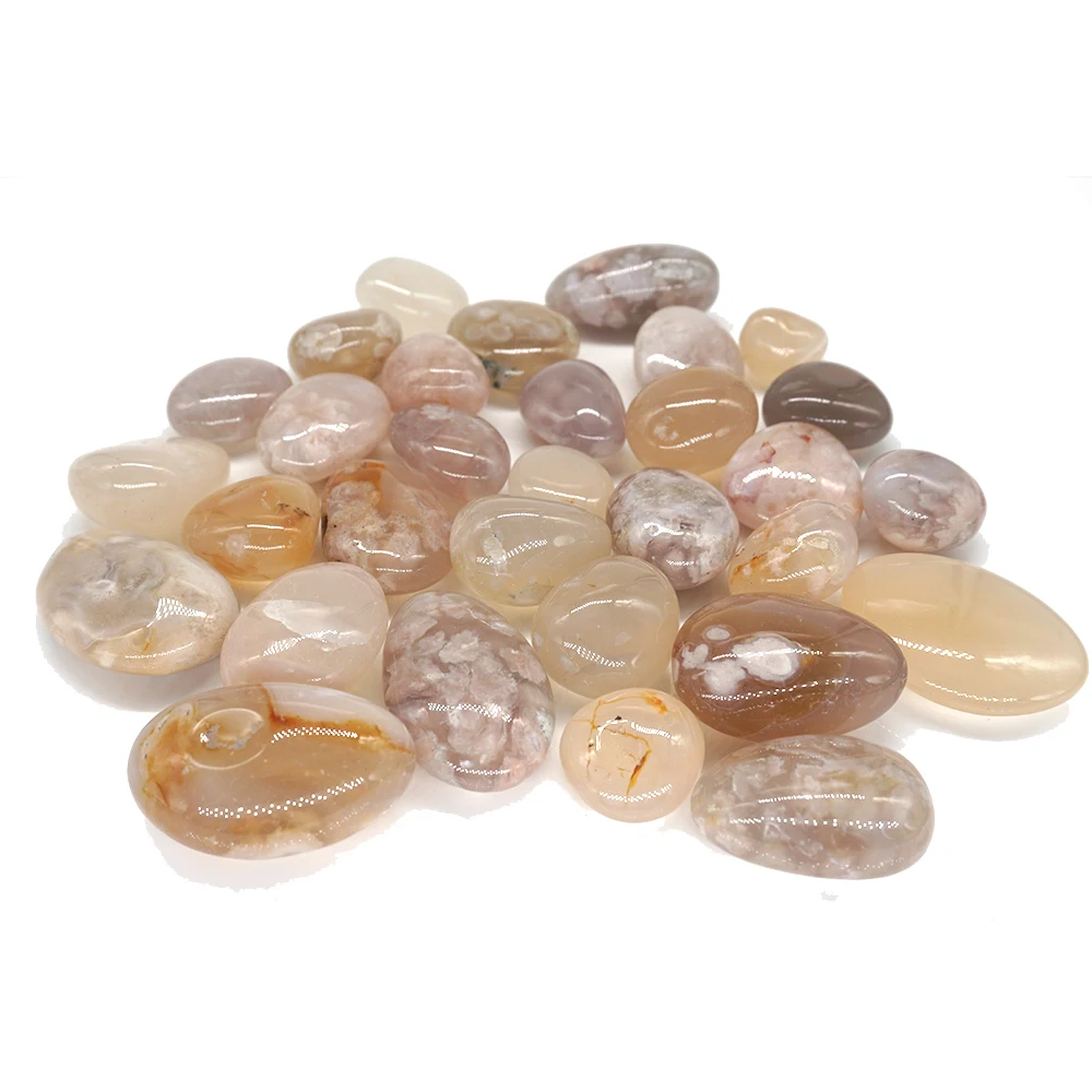 

Natural Blossom Agate Round Healing Crystal Quartz Material Specimen Tumbled Stone Wholesale Bulk Gem Home Aquarium Decoration