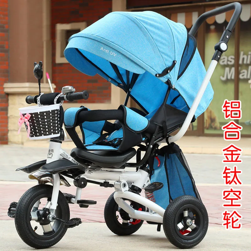 Ультралегкая коляска для малышей трехколесная Складная из нержавеющей стали