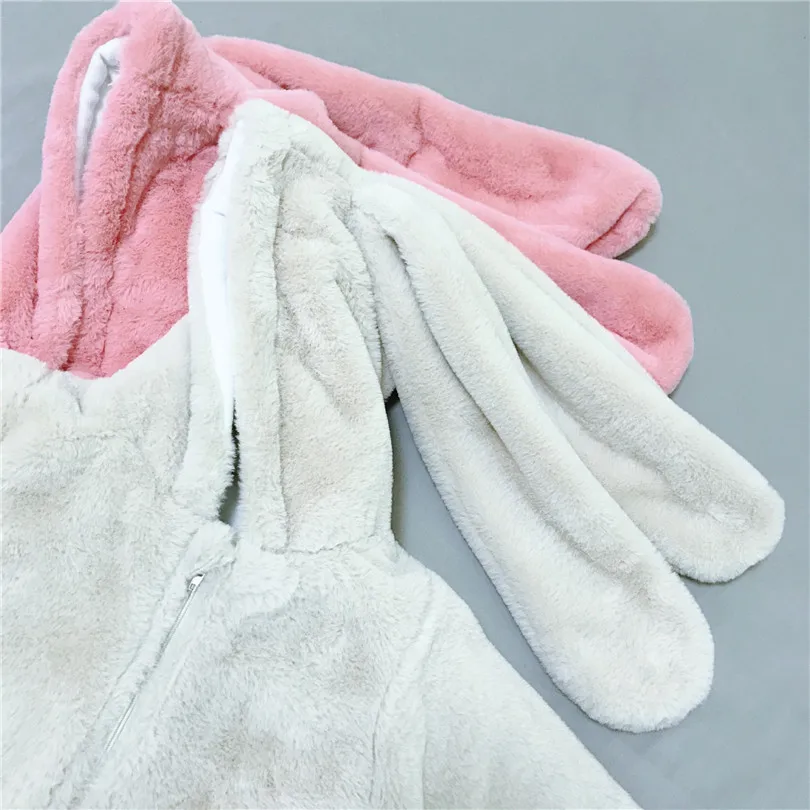 Зимний Детский комбинезон с кроликом для новорожденных костюм из искусственного