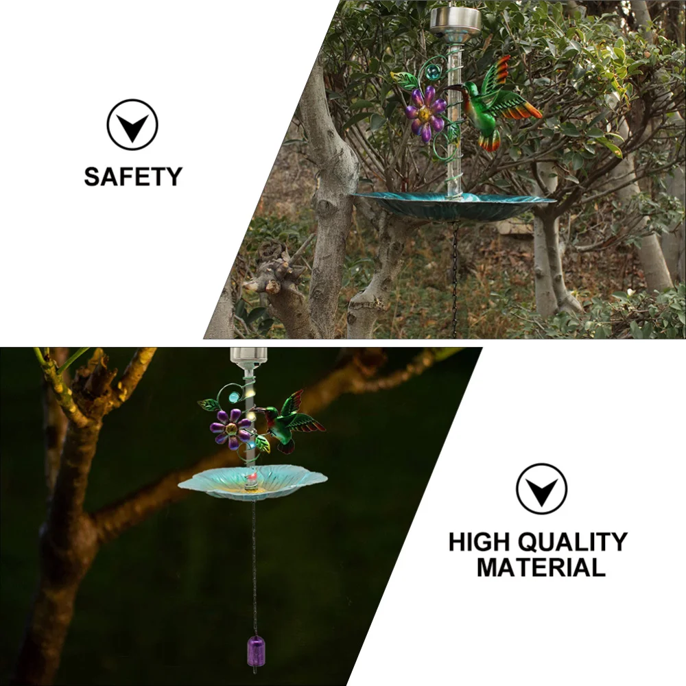 

Outdoor Garden Bird Feeder Solar Light Hanging Iron Feeder Bird Supplies