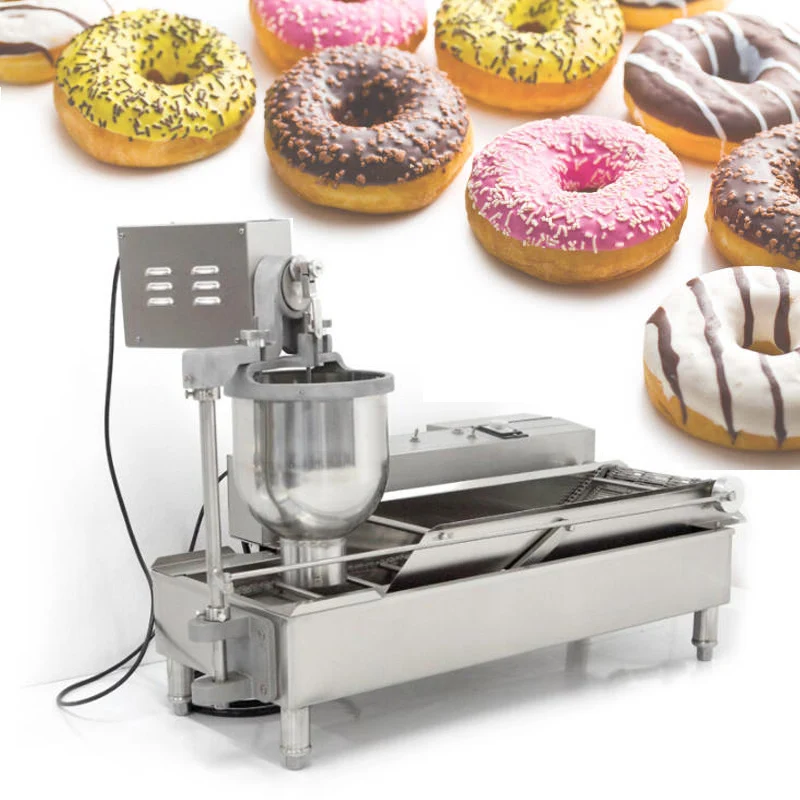

110V 220V Automatic Double-Row Donut Machine For Donut Making With 3 Molds Electric Circular Doughnut Fryer Machine