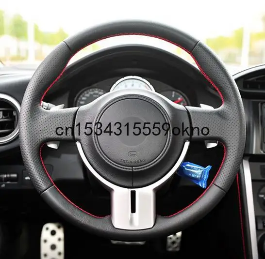 

DIY Black Leather Car Steering Wheel Cover for Toyota 86 2012-2015 Subaru BRZ 2012-2015 Scion FRS