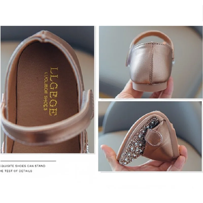 

Girls Elegant Shoes New Fashion Children's Sweet Wide Pu Pearl Bowtie Danceing Princess Shoes Kids Travel Shoe Girls Sneakers