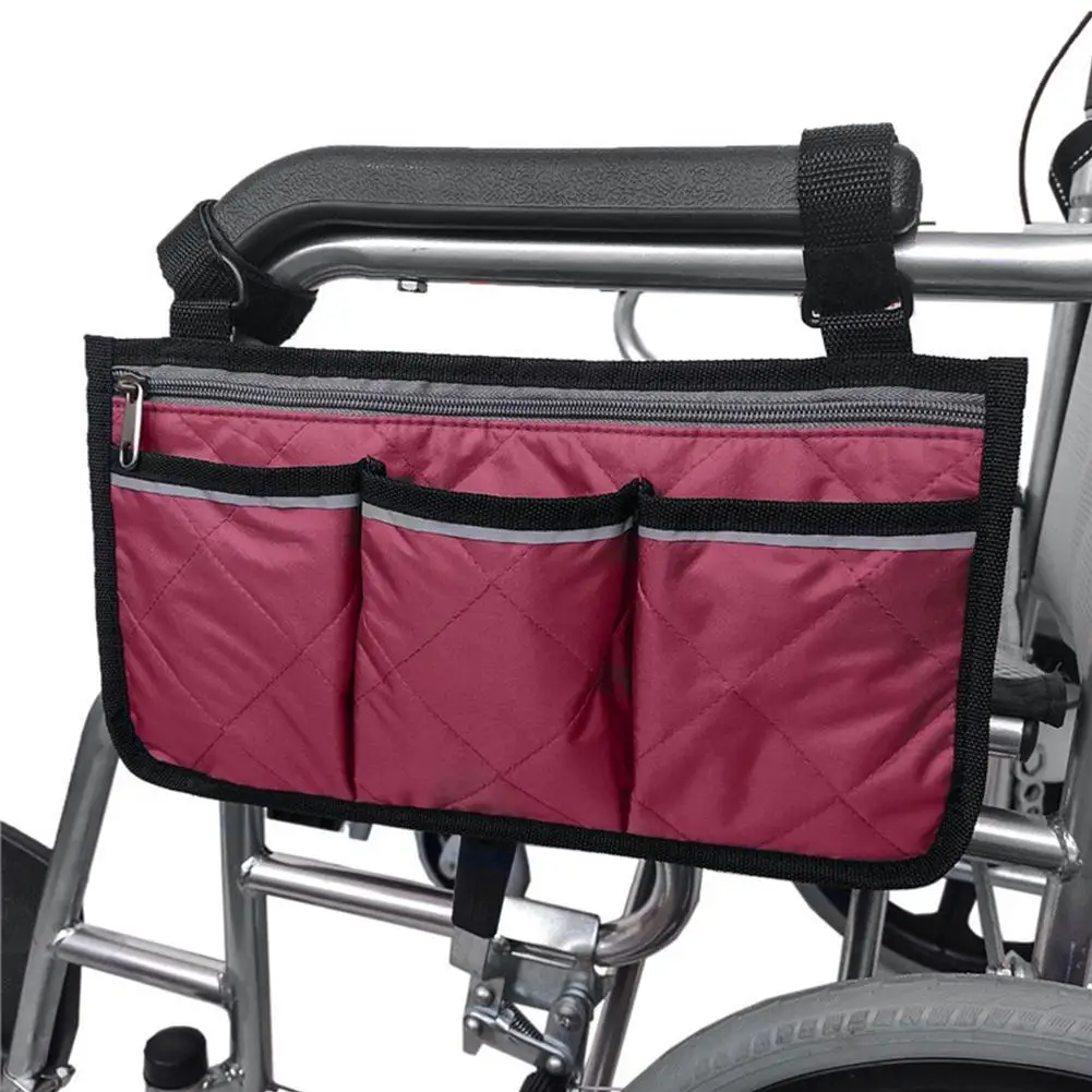 

1pcs Wheelchair Side Bag Rollator Organizer Pouch Wallet Walkers Snacks Bag Storage For Scooters Rollators F5U2