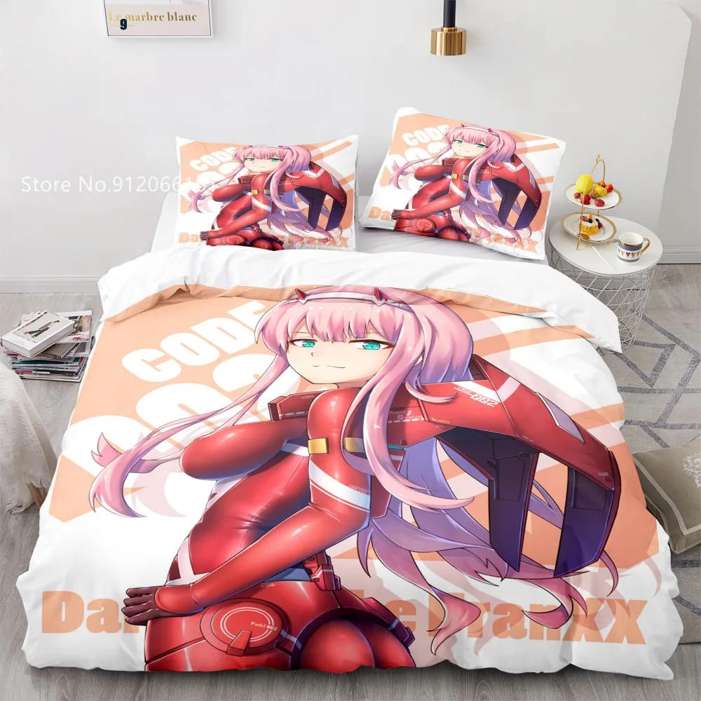 

CloverWorks Bedding Set DARLING In The FRANXX Duvet Cover Japan Anime Bed Quilt Cover Single Queen Double Bedspread Decoration