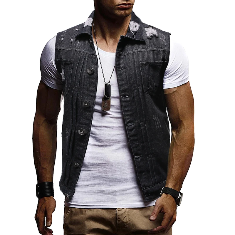 Мужской ковбойский жилет на пуговицах с капюшоном новый продукт для