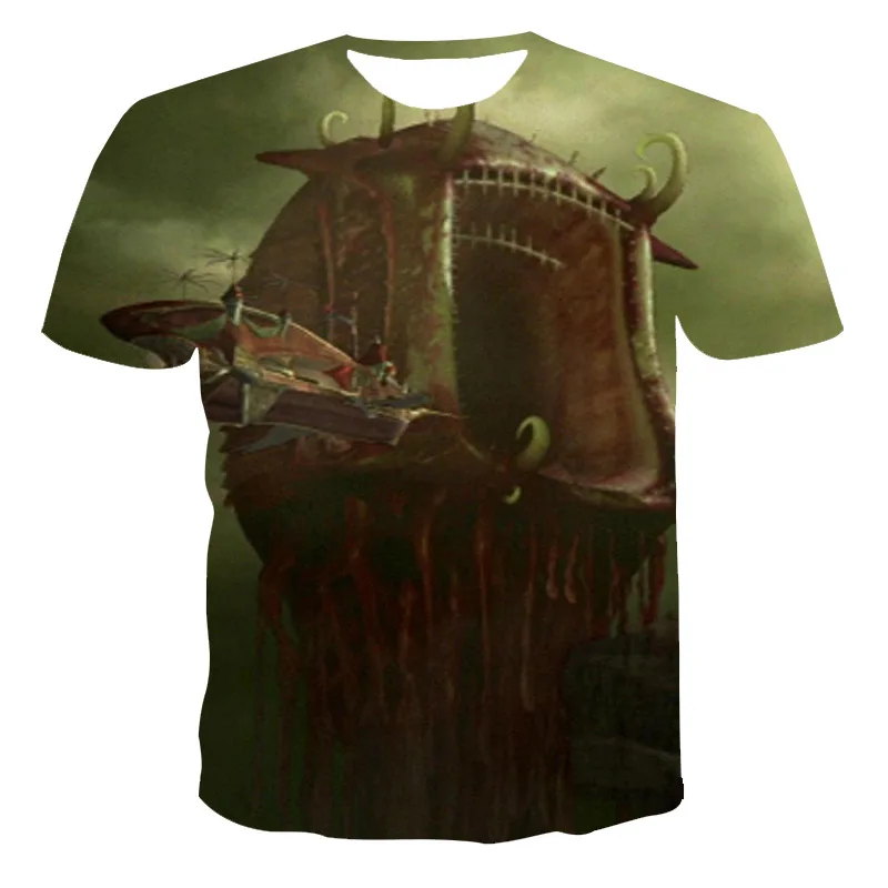 

Summer Unisex Short-Sleeved T-Shirt 3D Printing Science Fiction Comics Spaceship Universe Series Round Neck Pullover XXS-6XL