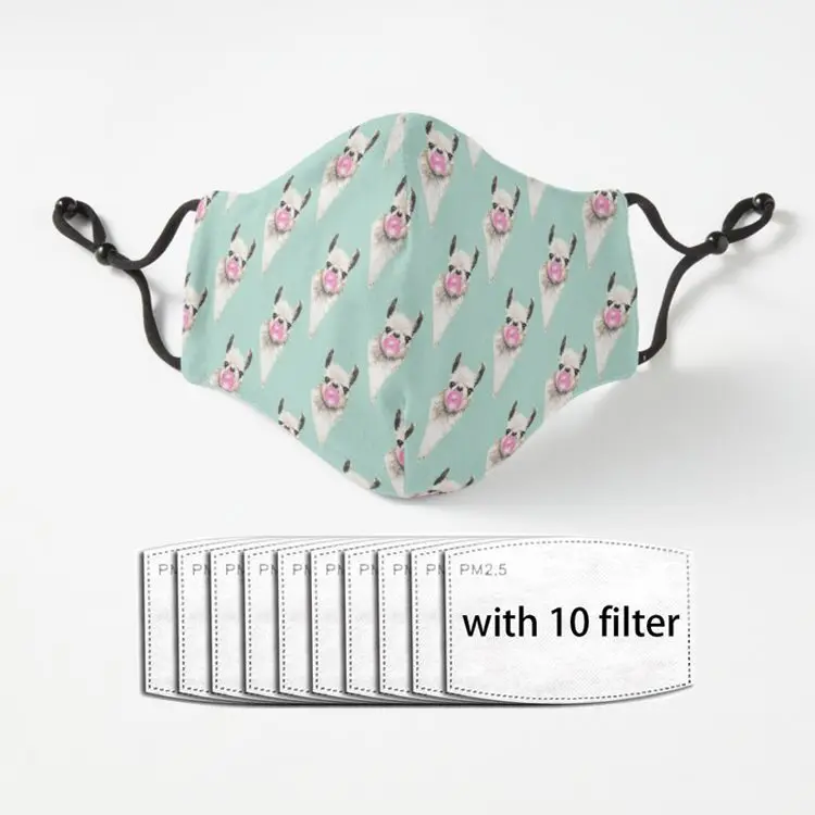 

Маска для лица из пузырьковой жвачки, модная Пылезащитная маска зеленого цвета для косплея, для взрослых и детей, с фильтром, моющаяся