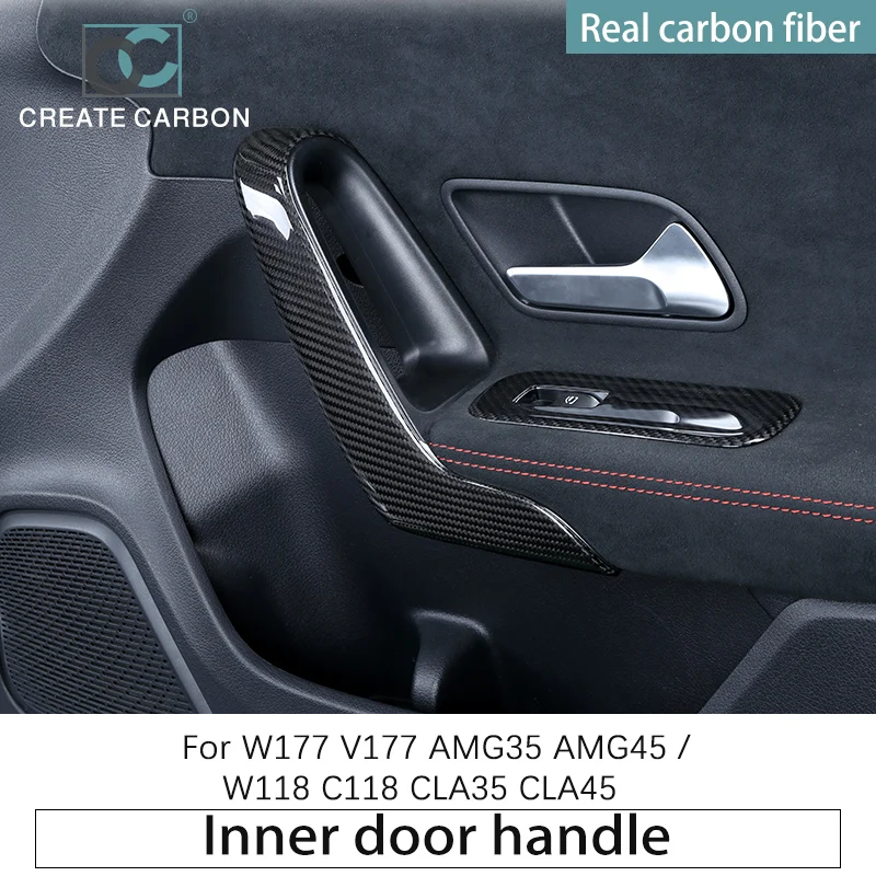 Фото Наружные внутренние дверные ручки из углеродного волокна для Benz W177 V177 AMG35/45 W118 C118 CLA35/45 №1