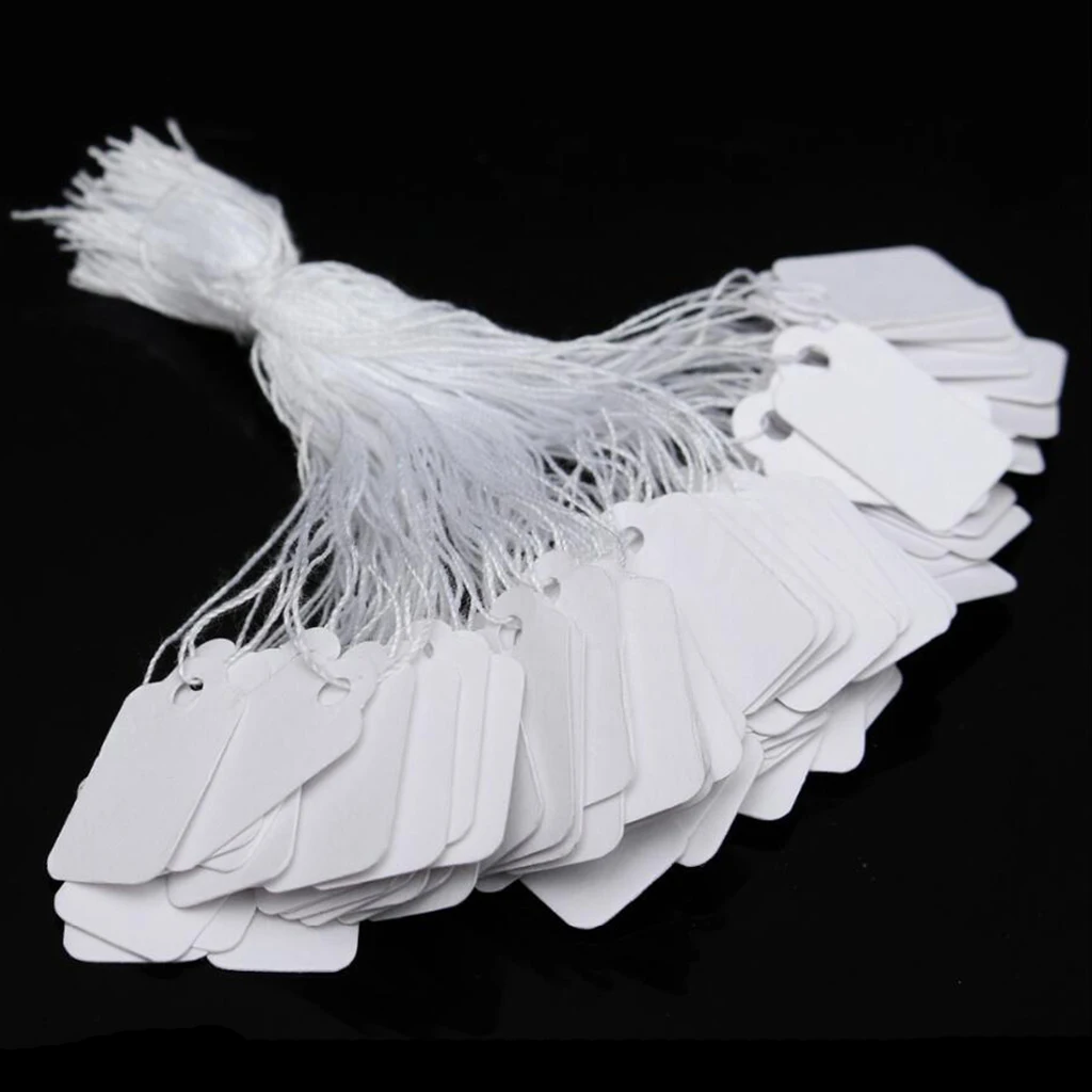 Упаковка из 100 шт. белый пустой маркировки ценники бирки для демонстрации с