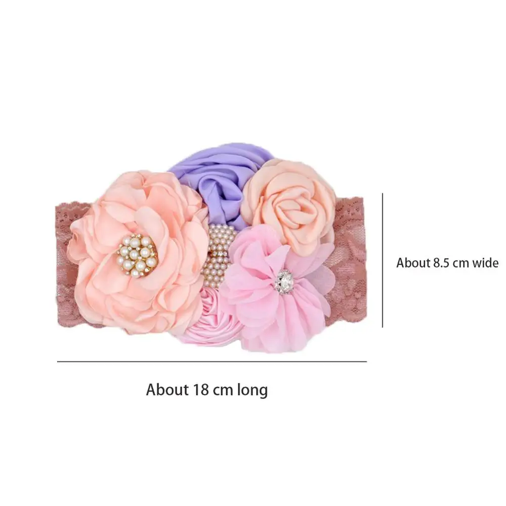 Повязки на голову для маленьких девочек атласные Цветочные одинаковые блестящие