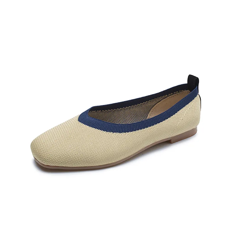 Женские сетчатые туфли в Корейском стиле лоферы на плоской подошве без застежки