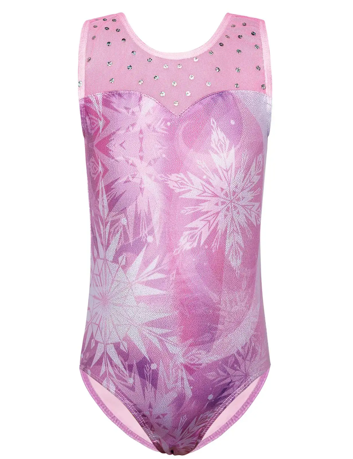 Балетное трико BAOHULU для девочек, гимнастическое трико с принтом снежинок, танцевальная одежда для подростков, боди для балерины, комбинезон