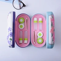 2 in 1 flower dual use glasses case double layer eyeglasses holder contact lens boxes eyewear accessories not for sunglasses