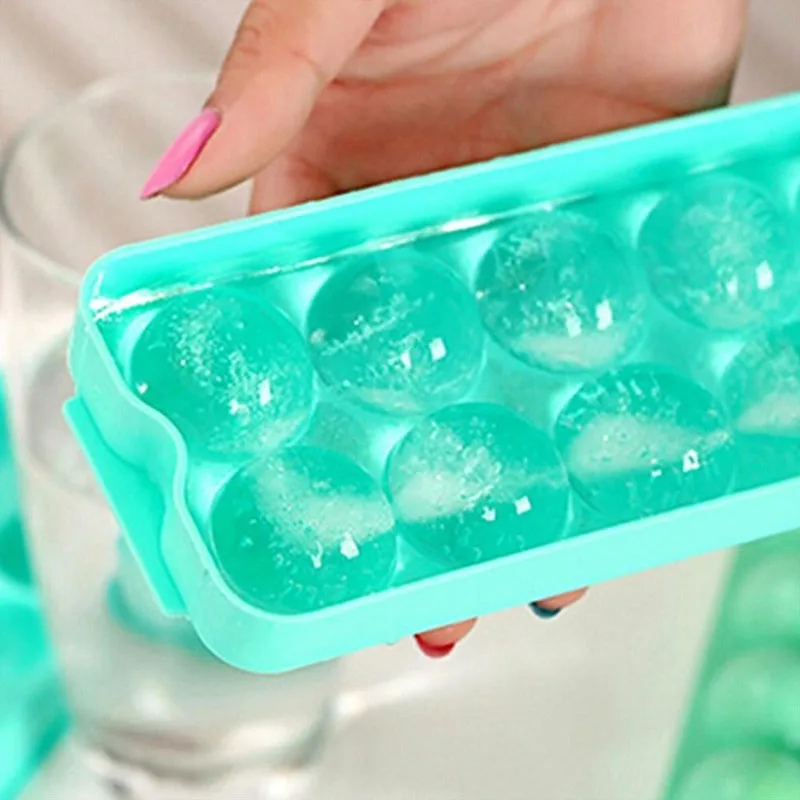 

Plastic Molds Ice Tray 14 Grid 3D Round Ice Molds Home Bar Party Use Round Ball Ice Cube Makers Kitchen DIY Ice Cream Moulds