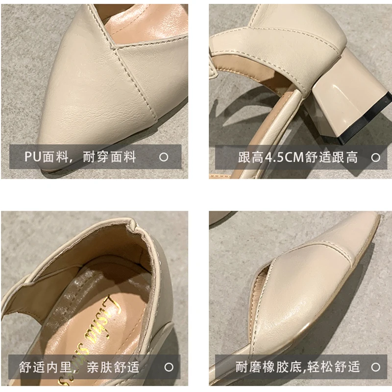 

Female Sandal 2021 Summer High Heels Shoes Closed Toe Espadrilles Platform Med Girls Pointed High-heeled Retro Lacquered New Fas