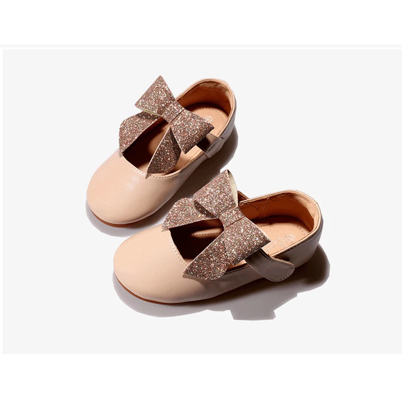 

Fashion Sweet Princess Girls Leather Shoes Casual Cute Butterfly Knot Soft Girls Shoes Four Seasons Shoes