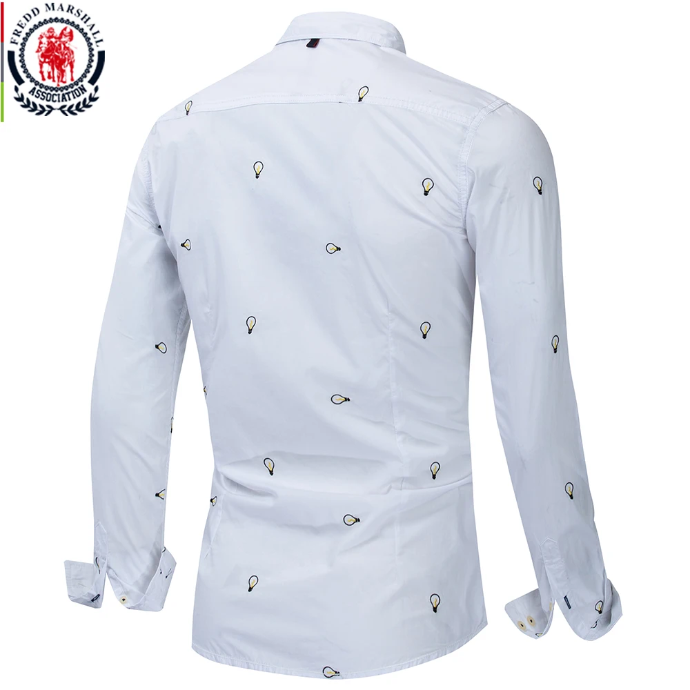 Fredd Marshall новинка 2019 свернутый рукав вышитая лампочка деловая Повседневная