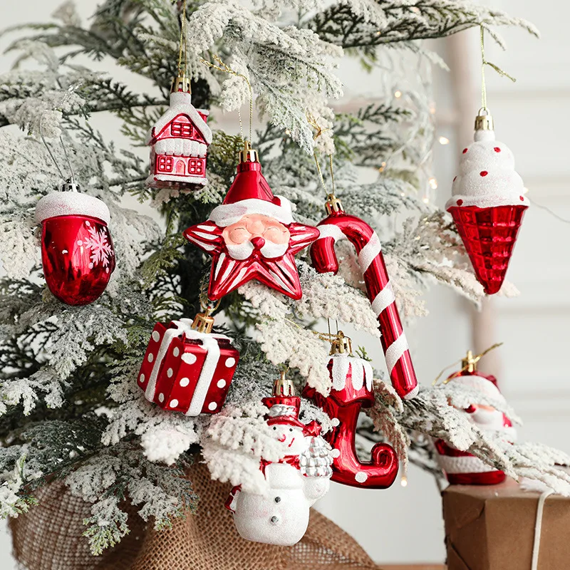 

Рождественская елка, подвесное украшение, пластиковая подвеска, Рождественский лось/носок/дом/Санта-Клаус, реквизит для вечерние, рождеств...