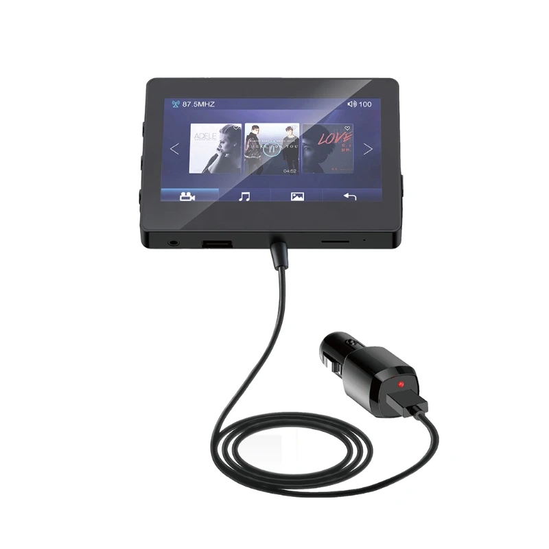 

Bluetooth-compatible MP5 Players Car Charger Audio Music Adapter USB Charging Port High Definition Video Films Player