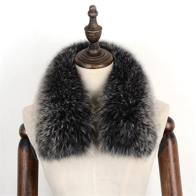 Женский шарф 100% натуральный мех лисы воротник зимнее пальто шеи теплые шарфы
