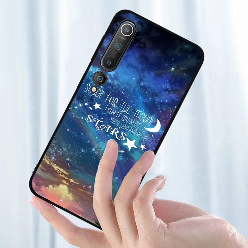 

Starry Sky Text Case For Xiaomi Redmi Note 10 9 8 7 9T 8T Pro MAX 9A K40 MI Note 11 10 9 10T Pro SE F3 X3 Soft TPU Phone Fundas