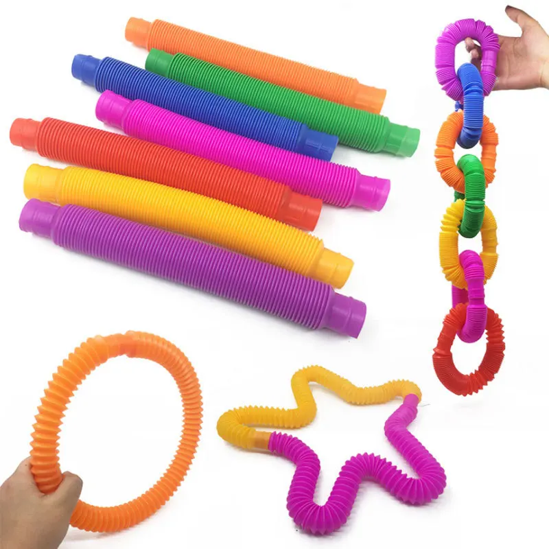 

5pcs/10pcs Mini Doll Tubes Sensory Toys For Adult Fidget Stress Relieve Toys Kid Autism Anti Stress Plastic Bellows Squeeze Toys