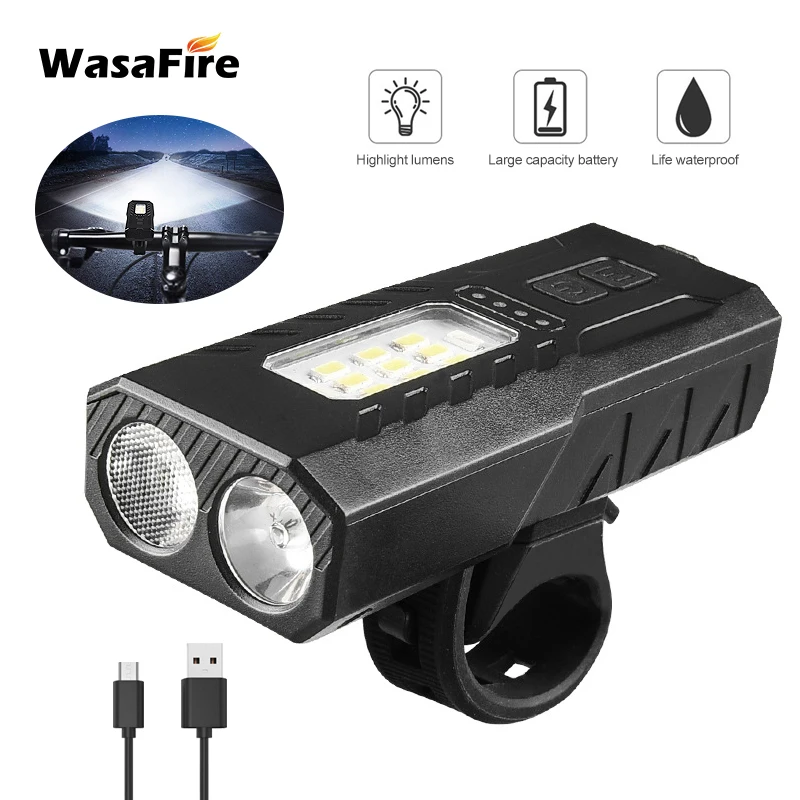 

WasaFire 800 Lumen Bike Light Bike Lamp 4000mAh USB Charging Bicycle Bike Headlight With Power Bank Function For Night Riding