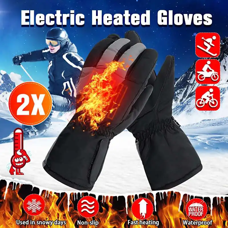 

2PCS Motorcycle Heated Gloves Battery Powered Heated Gloves Touchscreen Warm Windproof Waterproof Motorcycle Gloves