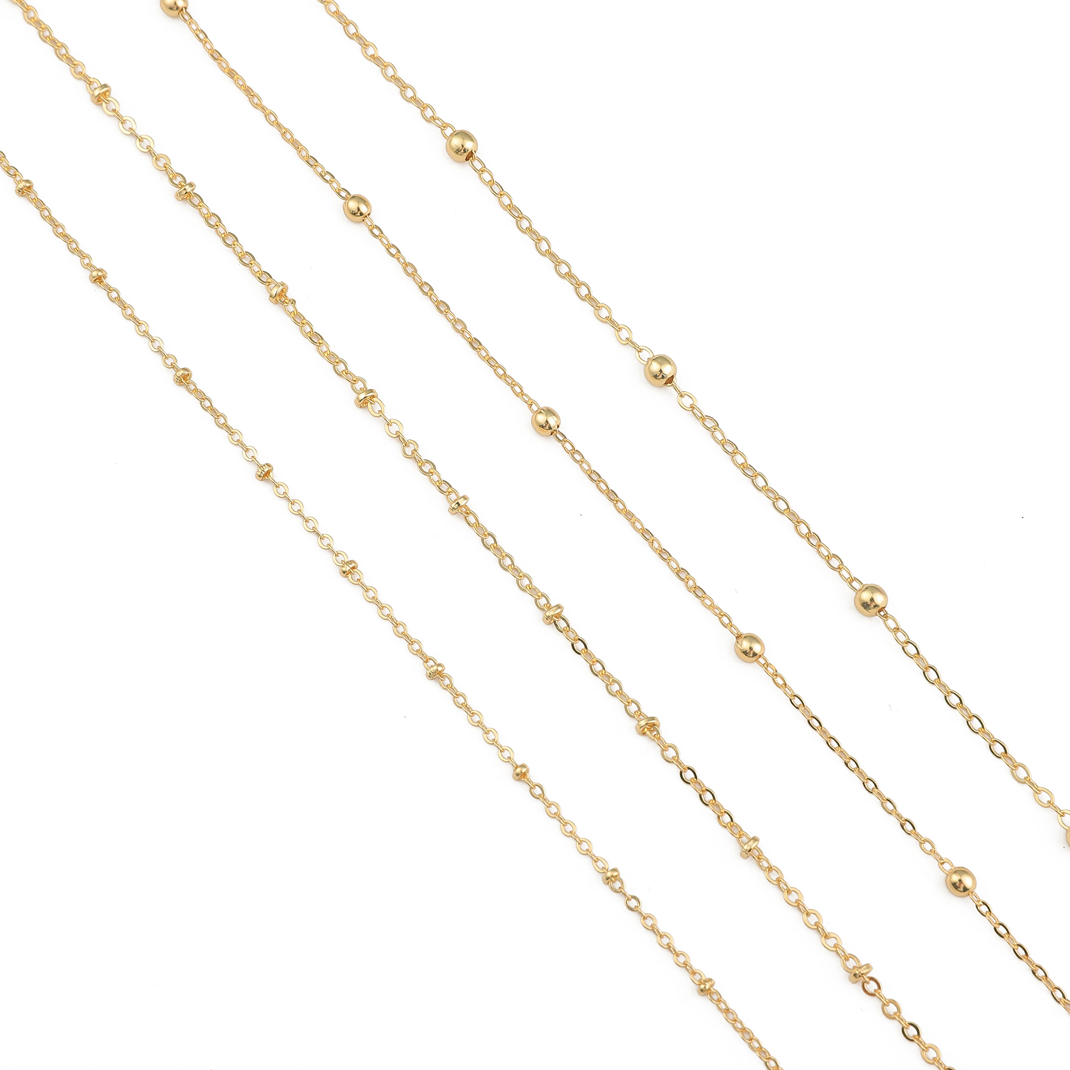 1 м позолоченные цепочки круглой формы для поделок ожерелий и браслетов