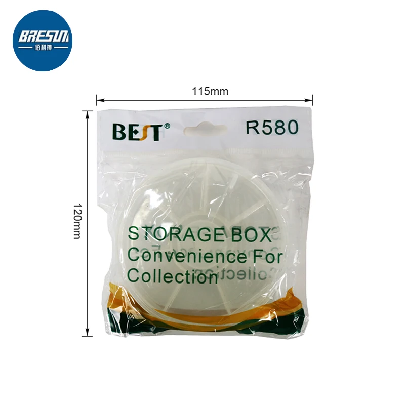 best bst r580 electronic small round box storage mobile phone repair tool plastic parts box screw storage box free global shipping