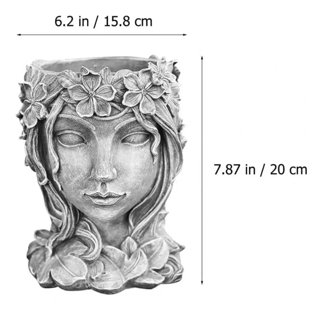 

Statue Pot Decorative Anti-deform Resin Figure Sculpture Flower Succulents Vase for Garden