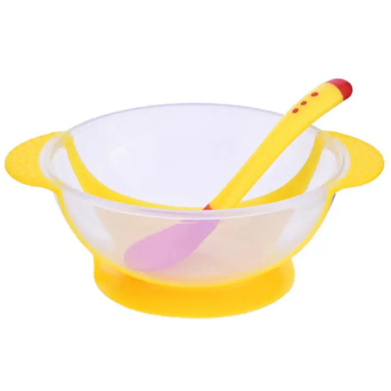 

New Arrival Baby Sucker Bowl Spoon Fork Set Anti-Slip Learning Dishes Children Training Solid Feeding Dishes Hot Sale
