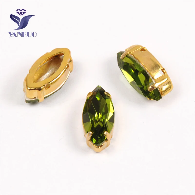 Olivine Yanruo 4200 забавные маркизы с камнями K9 Глаза Лошади Стразы заостренные сзади Стразы все для шитья - Цвет: Olivine