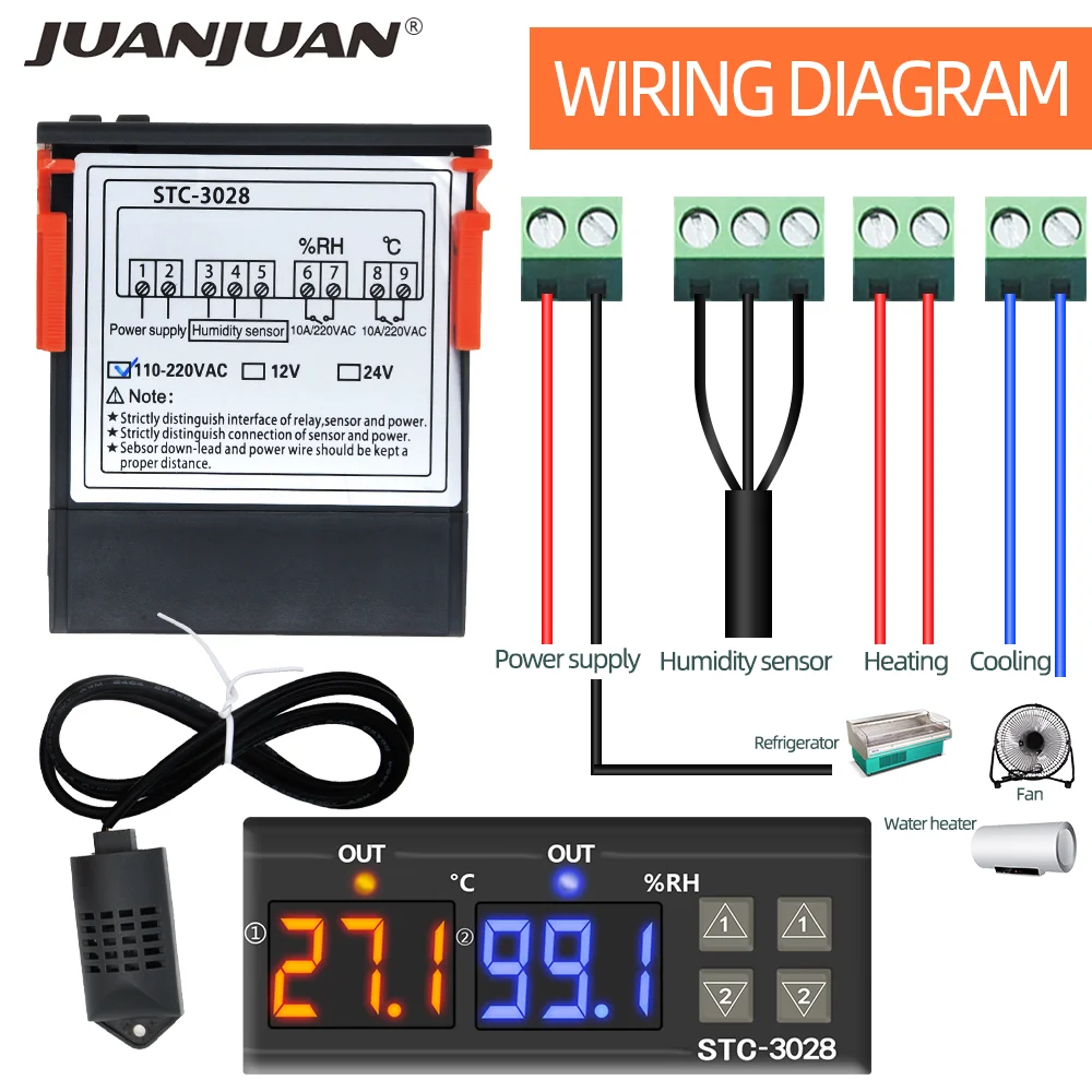 

STC-1000 STC-3000 STC-3028 Digital Thermostat Temperature Controller Thermometer Sensor Hygrometer 12V 24V 220V 40%off