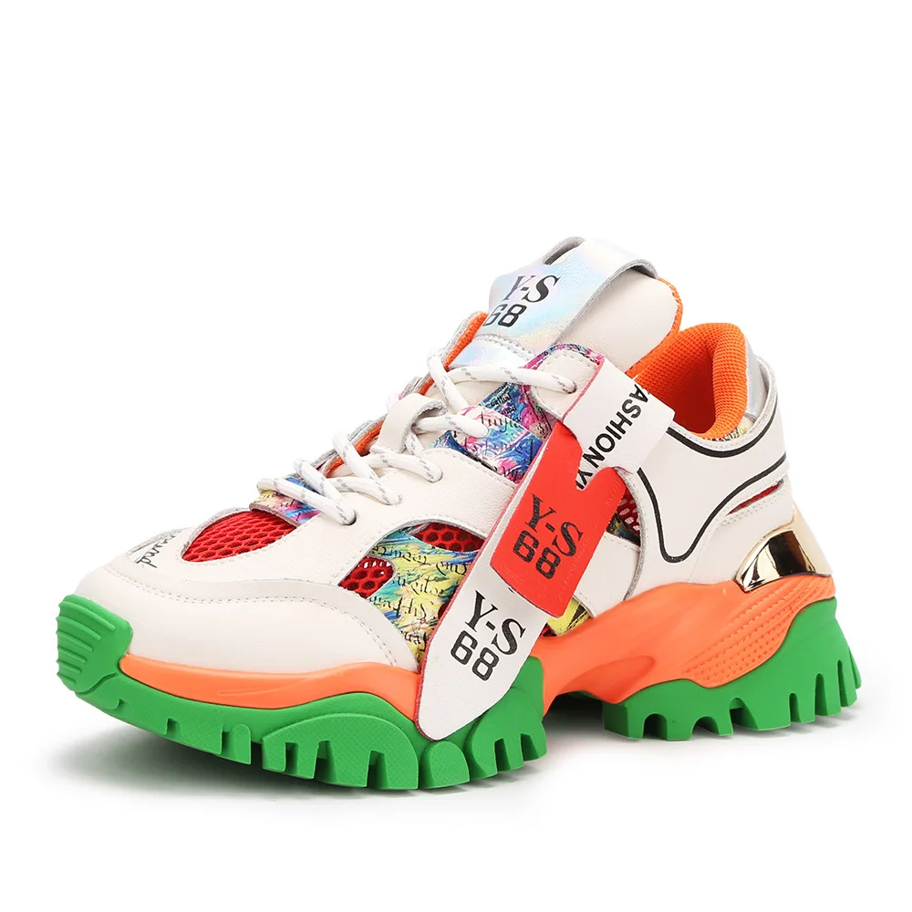 

Jookrrix 2020 Women Autumn Lady Brand Comfortable Chunky Sneakers Female Fashion Increased 6cm Wedges Thick Sole Shoes ZD2782