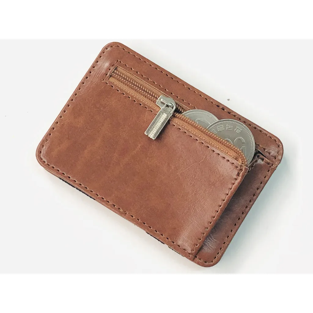 Fashion Men's Leather Business Card Holder Bank Package Change Wallet Coin Purse Money Belt carteira#20 | Багаж и сумки