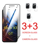 6 в 1 закаленное стекло для Xiaomi Poco X3 GT Защитная пленка для объектива камеры Xiamoi PocoX3 X 3 3X GT X3 M3 Pro X3 NFC F3 Защитное стекло для экрана