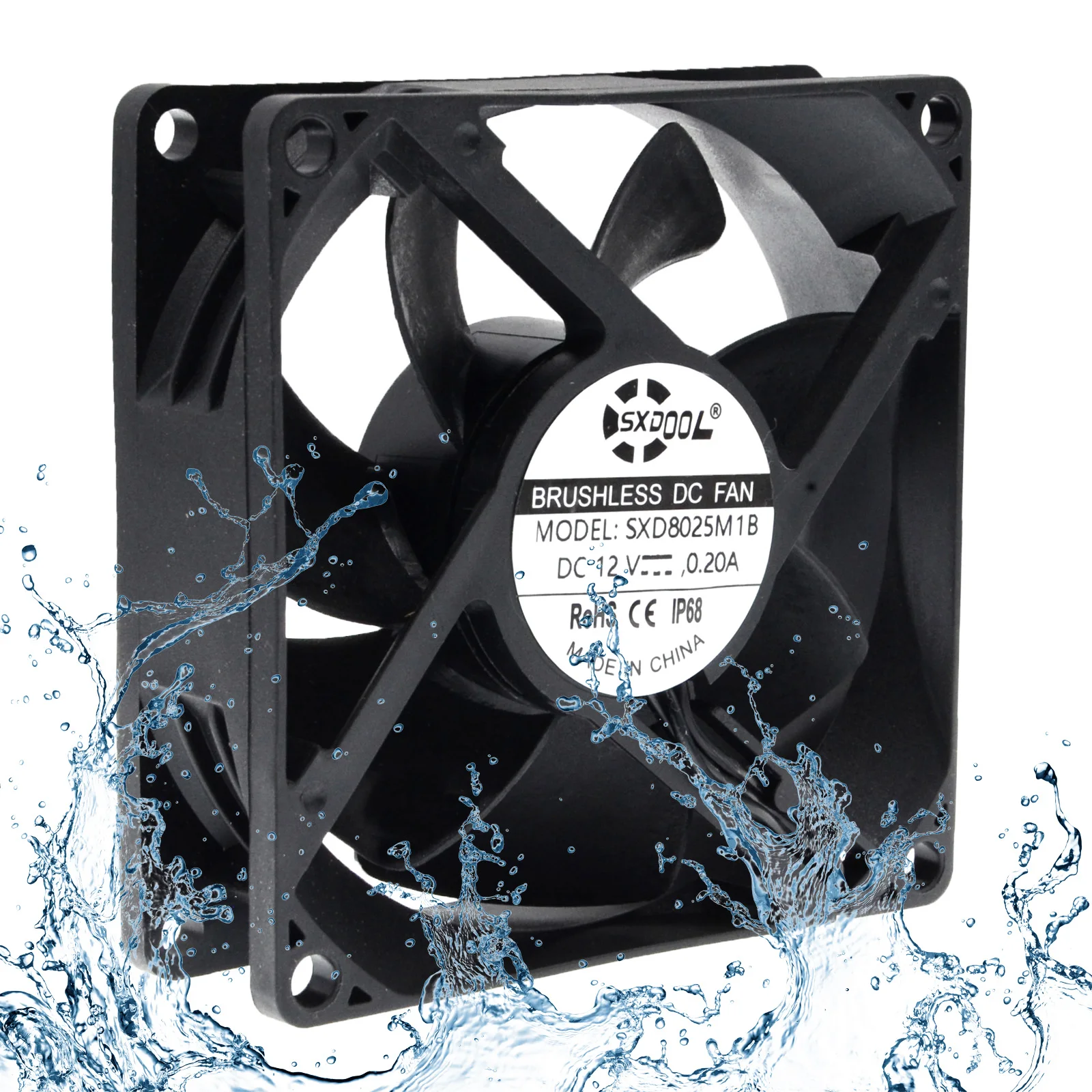 Ventilador de Refrigeração 12v à Prova Cfm de Alta 3600rpm para o Refrigerador do Computador dos Armários do Chassi Sxdool Água Ip68 80x80x25mm Velocidade 80mm dc Dip68