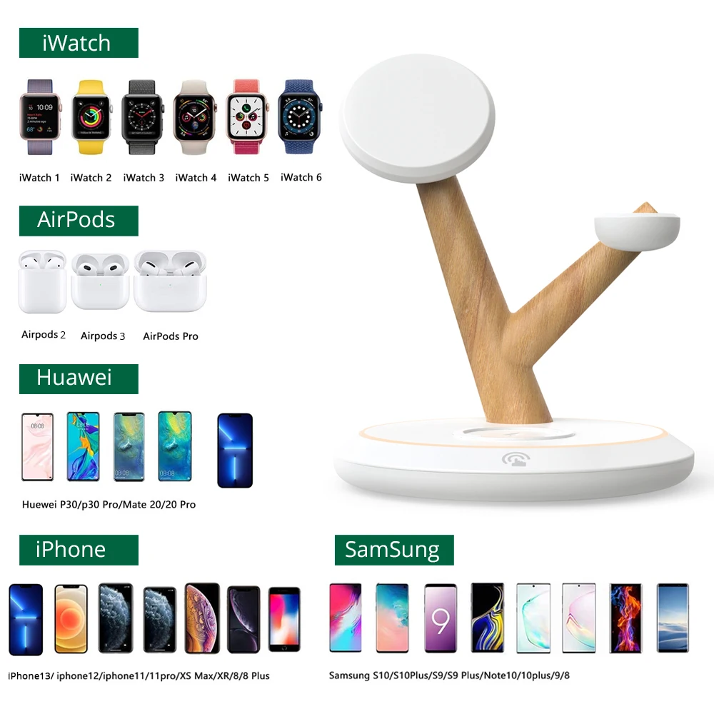 bonola magnetic wireless charger 4 in 1 stand for iphone 13 12 pro max wireless charging station for apple watch 7 6airpods 3 free global shipping